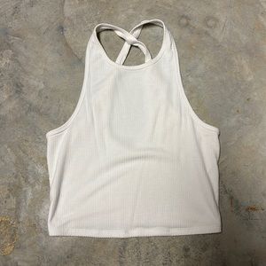 White Hollister cross back tank top